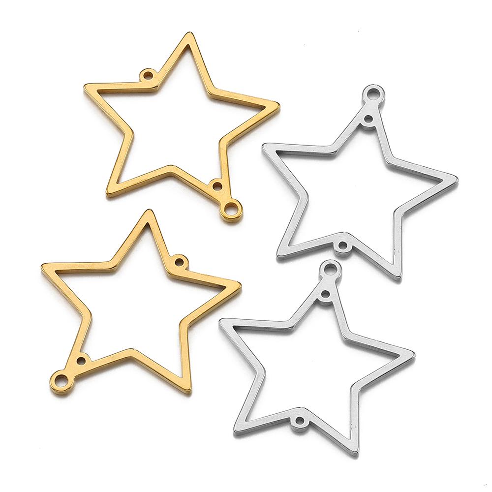 10pcs Stainless Steel Geometric Stamping Blank Drop Porous Connector Pendant Charms Necklace Earrings Jewelry Making DIY