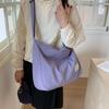 Canvas bag crossbody female Korean version fashionable simple large capacity student class lightweight simple solid color portable shopping bag