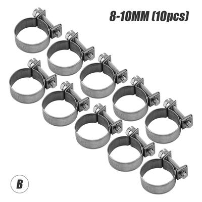 10Pcs Car Fuel Hose Clips Set Mini Carbon Steel Air Hose Clamp Petrol Pipe Clips