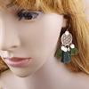 Women Stylish Hollow Out Dream Catcher Design Tassel Earrings