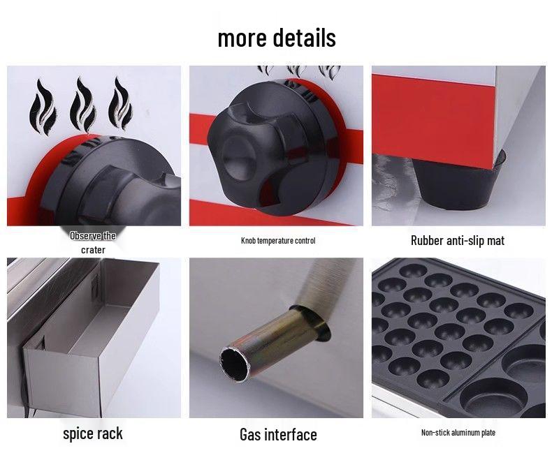 Electric 18-Hole Egg Burger and Red Bean Cake Maker for Street Stalls