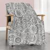 Adult Stress-Relief Hand-Painted Paisley Flannel Blanket, Skin-Friendly Warm Thick Nap for Office Sofa Cover, Creative DIY Gift