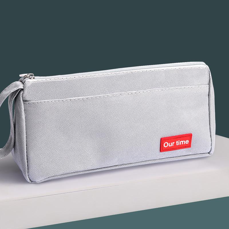 Japanese-Style Canvas Pencil Case: Spacious and Simple for Boys, Junior High, and High School Students