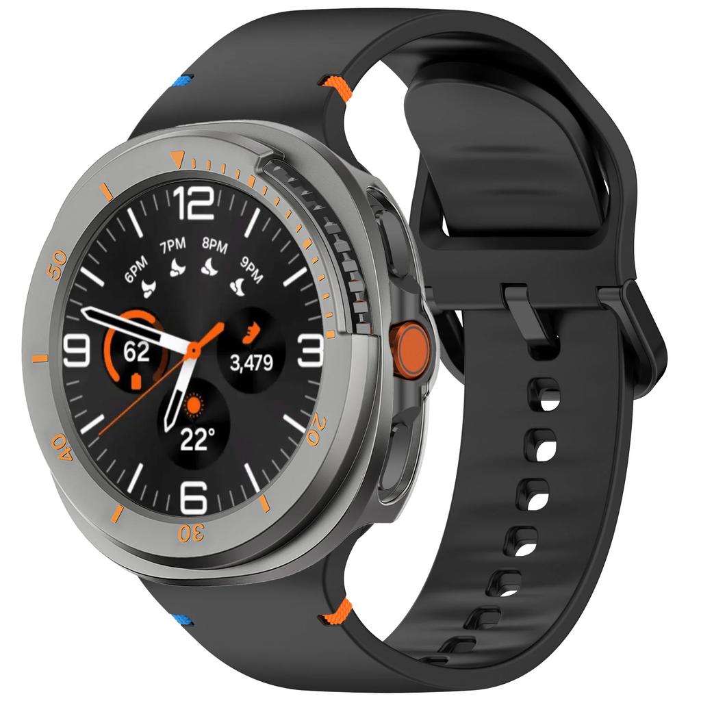 Silicone Band+Protective Case for Samsung Galaxy Watch 8 Classic 46mm Sport Strap Hard PC Bumper No Screen Film Watch Bracelet
