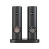 Electric Salt And Pepper Mill Set, Battery Operated Black Pepper Mill With Base, 5 Coarse Levels, A