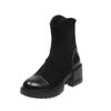 Women's Boots New Spring Autumn High-heel Boots Platform New British Round Toe Anti Slip Zipper Wear-resistant Fashion Boots