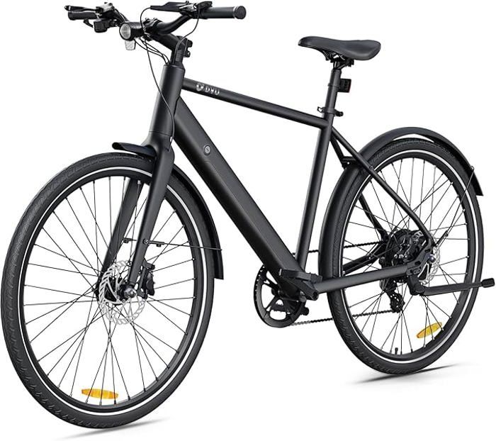 DYU Stroll 1 E-Bike 27.5 ,avec Pneus 700 X 38C CST, Batterie Amovible 36V 9Ah, 250W, 25km/h, Noir