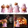 Halloween Miniature Pumpkin Figurine Cute Ghost Figurine Halloween Decoration for Entrance Terrace Outdoor Farmhouse Bookshelf