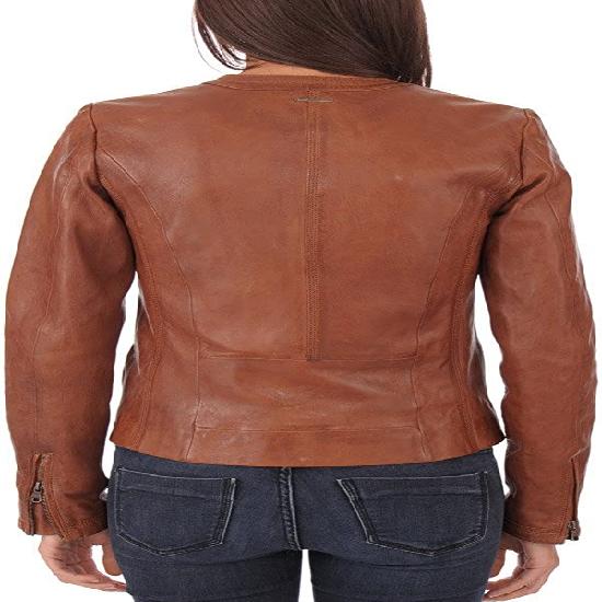Noora New Womens Lambskin Brown Leather Jacket, Biker Style Jacket, Best Gift For Her