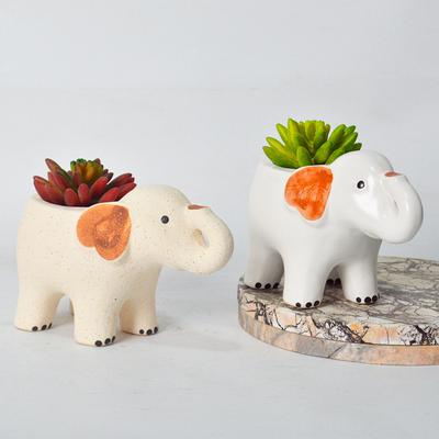 Niedlicher Elefant-Blumentopf aus Keramik für Sukkulenten, Tier-Pflanzgefäß, Heimdekoration, Schreibtisch-Ornamente, Bonsai-Blumentopf, Gartendekoration