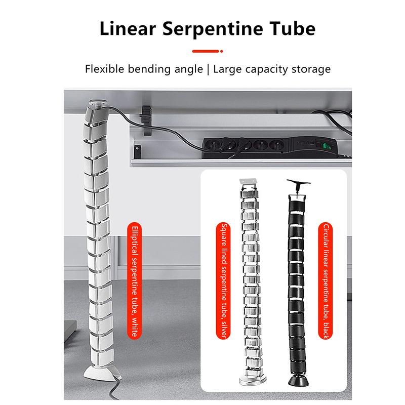 78Cm Wire Spine Cable Sleeve Workstation Snake Wire Organizer Under Desk Cable Wire Management Computer Cord Protective Tube