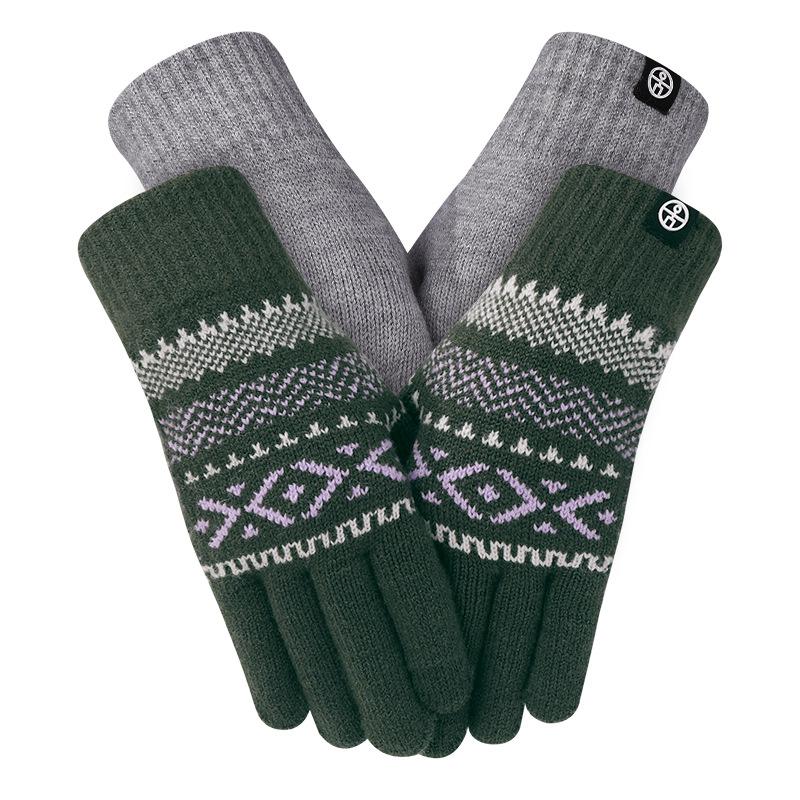 

[Value Benefits] 2 pairs of winter warm knitted gloves for men s cold-proof outdoor riding gloves for women average size