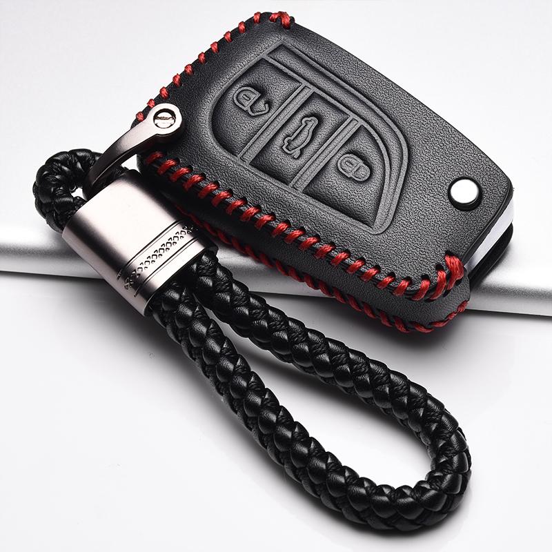 

Leather Car key cover case shell set protector fob for Toyota aygo Yaris Highlander Camry RAV4 2 3 button key holder