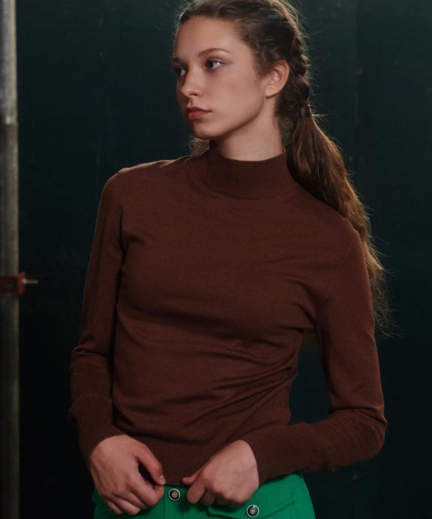GREENBUTTER Standard Turtleneck Knit (Brown)