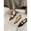 Pointed Head Shallow Mouth Mary Jane Shoes Autumn Shoes One-word Strap with Skirt Thick Heel Single Shoes