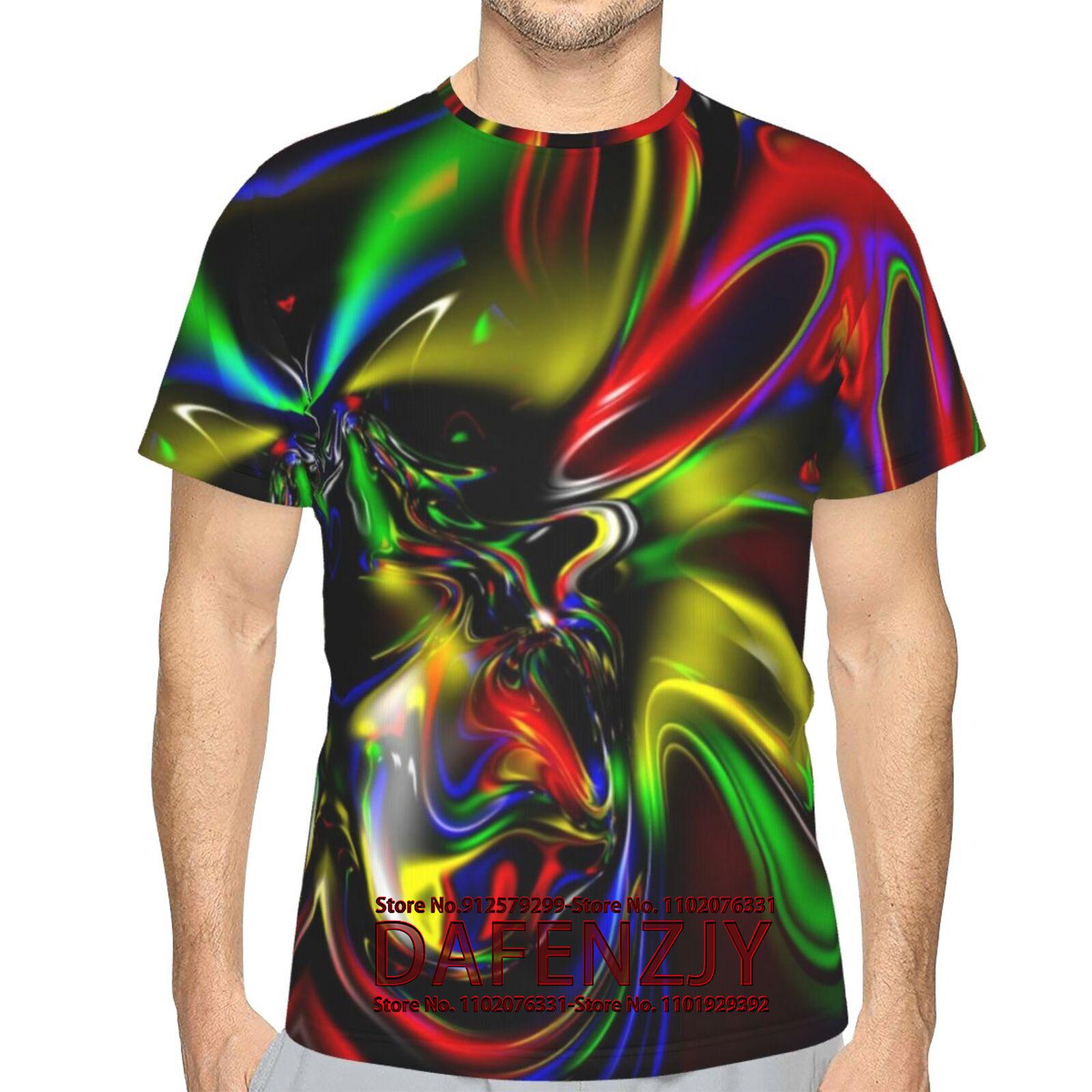 

Новая мужская крутая футболка, модная мужская футболка, повседневная футболка Harajuku, свободная футболка с круглым вырезом и 3D-принтом, мужская дышащая толстовка L красный