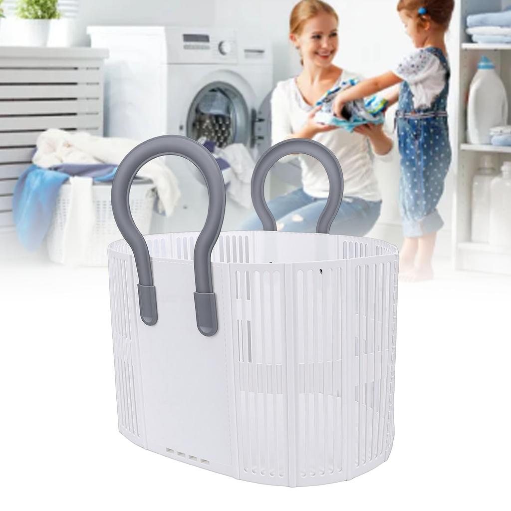 Foldable Laundry Basket Large Capacity Clothes Hamper with Handles Hollow Multipurpose Storage for Bathroom Laundry Room Home