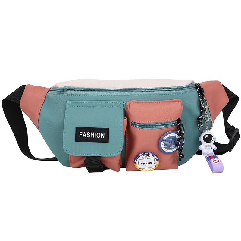 

Fashion fanny pack women s color scheme sports breast bag new backpack men s trend Oxford cloth casual cloth bag design cloth bag single bag