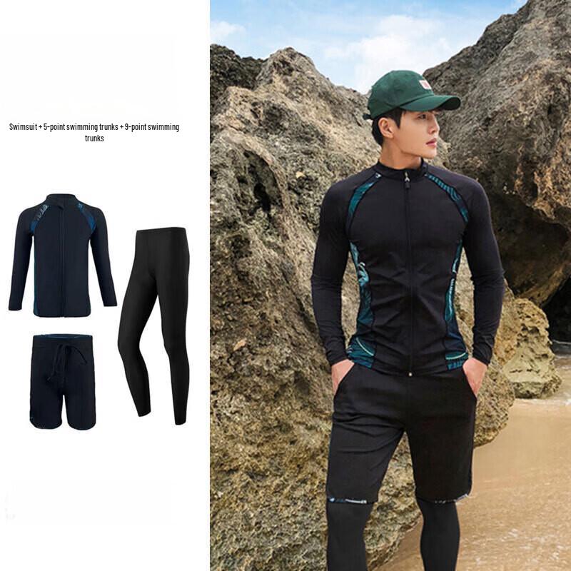 Brangdy Men s Split Long Sleeve Surfing Suit 3-Piece XXXL