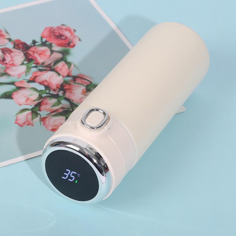 

1 шт., 420 мл, умный термос, бутылка для воды из нержавеющей стали, светодиодный цифровой дисплей температуры, термокружки для кофе, интеллектуальные изоляционные чашки белый