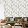 White Leaves with Flowers Wallpaper for Living Room and Bedroom 50x1000