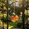 Decorative Vine Handle Pendant Necklace Melt Glass Gold 1 Pc
