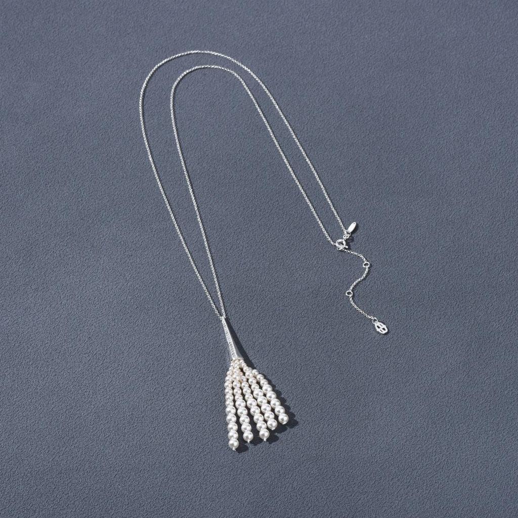 European & American Flickering Light Tassel Earrings & Pendant Necklace with Glass Beads