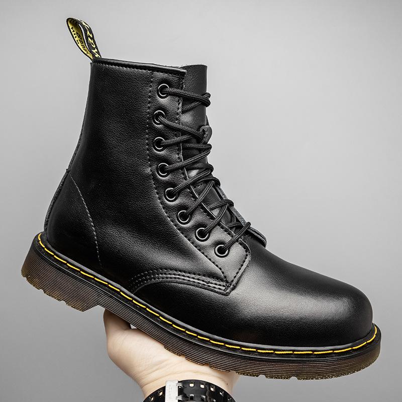 Martin boots men's high-top classic 8-hole leather British women's boots fleece tooling boots flow locomotive boots