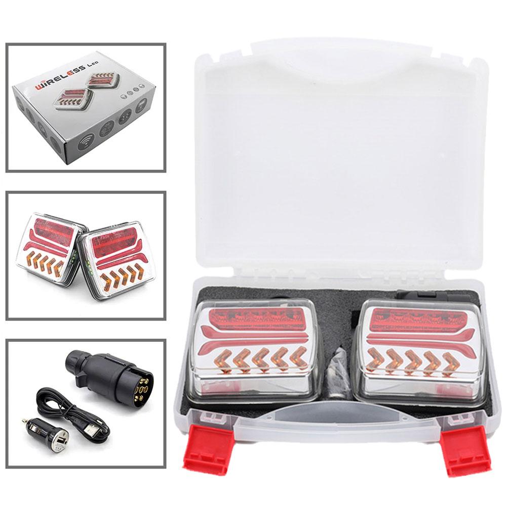 

1 Набір Штепсель США 12В 24В 30М Бездротовий Магнітний LED Задній Ліхтар Причепа Задній Ліхтар Сигнальний Попереджувальний Гальмівний Ліхтар RV Кемпер Вантажівка Вантажівка