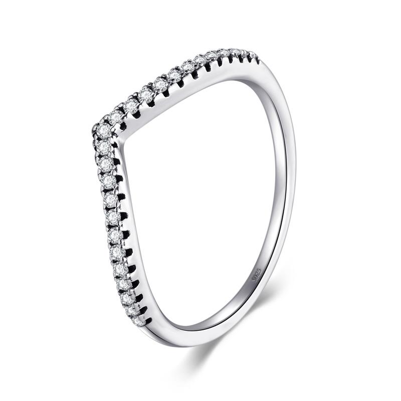 Modian New Stackable 100% 925 Silver Simple Fashion Geometric Ring Classic Finger Fine Popular jewelry For Women 7