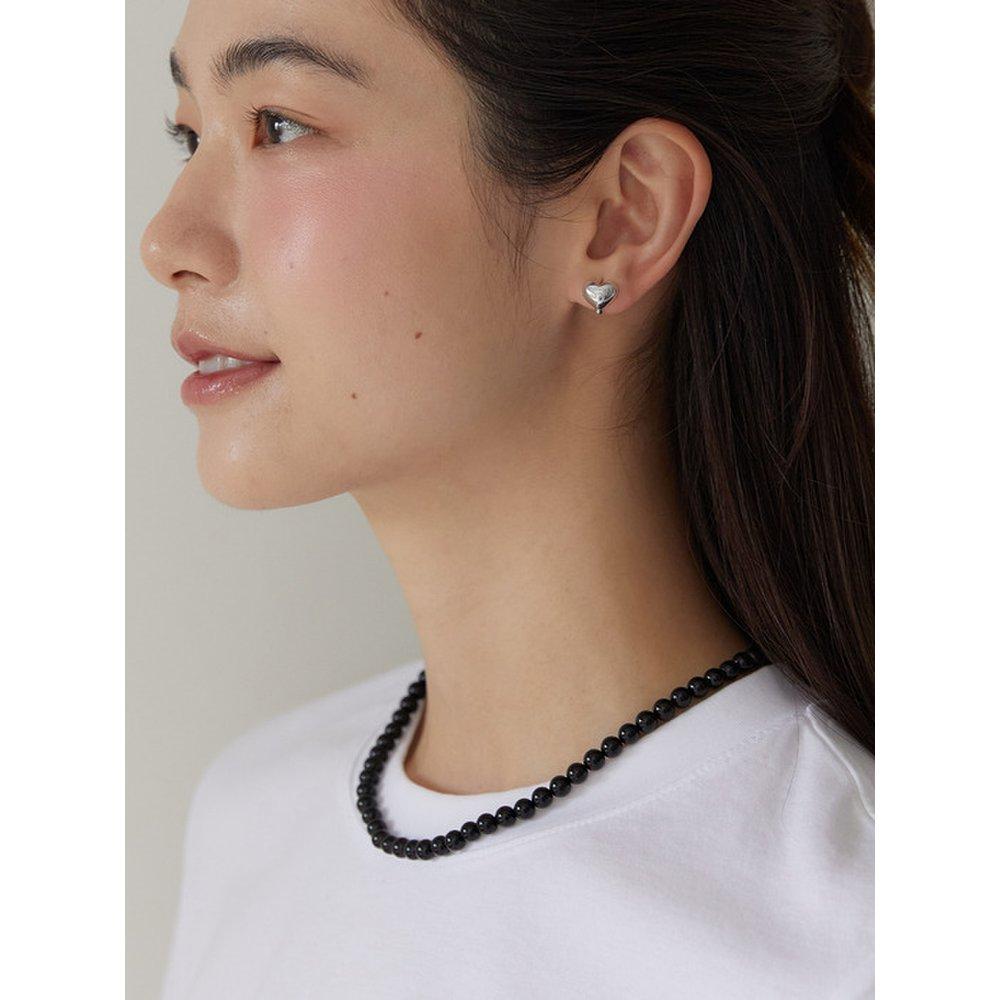 (925 Silver) Star Toggle 6mm Onyx Necklace Nz2104