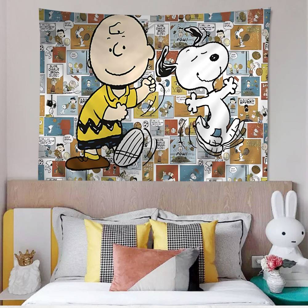 Cute Dog SSnoopy Printed Large Wall Tapestry Indian Buddha Wall Decoration Witchcraft Bohemian Hippie Wall Art Decor