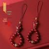 Cinnabar Zodiac Buddha Pendant Mobile Chain - Exquisite Phone Charm for Women