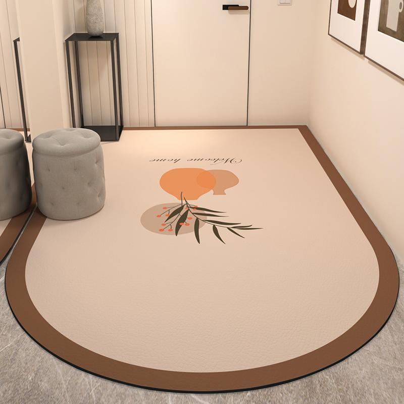 Modern Minimalist Entry Door Mat Home Pvc Leather Carpet Anti-oil and Anti-fouling Kitchen Rugs Large Area Washable Balcony Rug