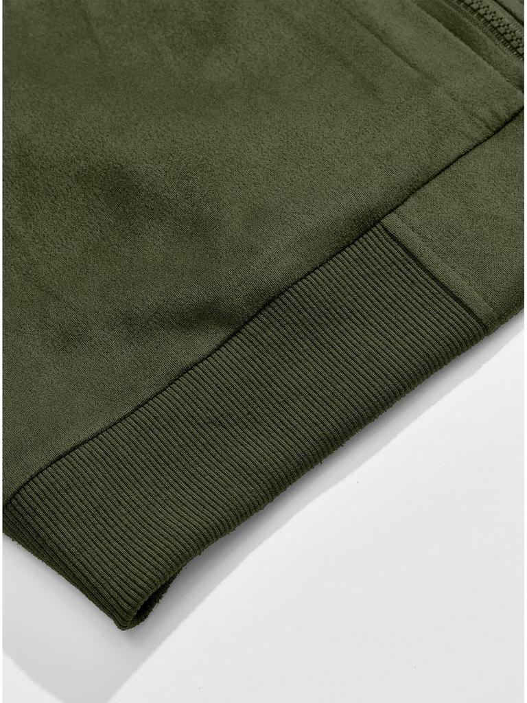 Men's European and American Fashion Suede Plush Lightweight Hoodie Jacket