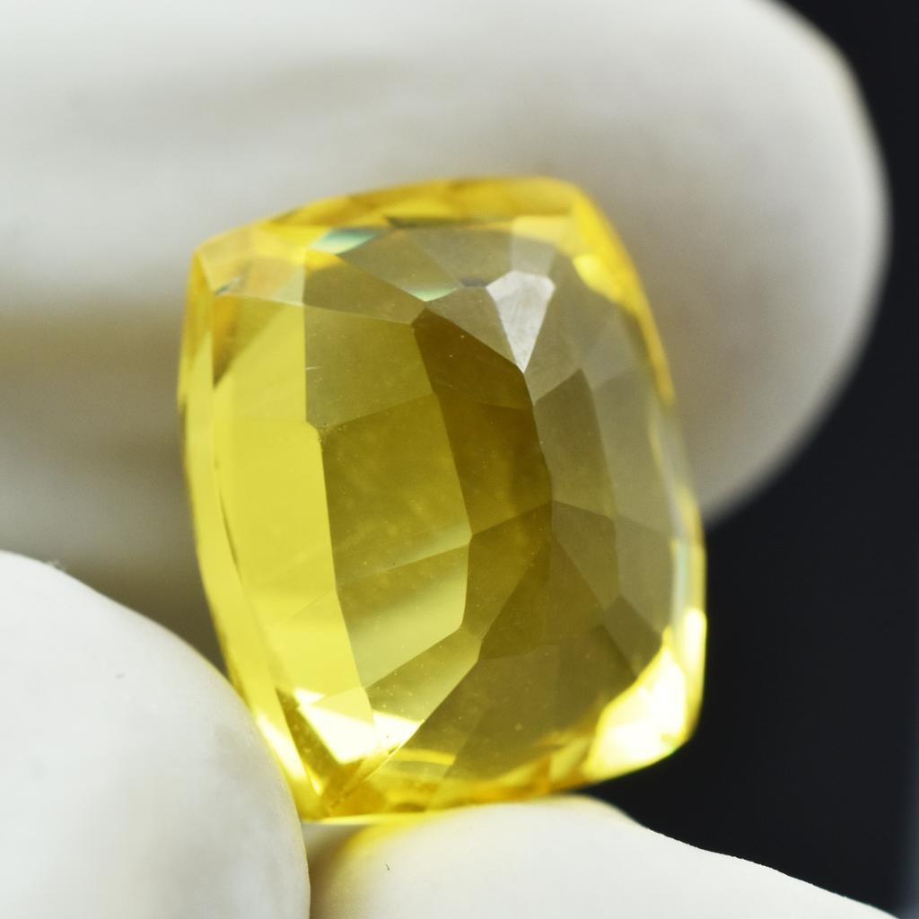 Yellow Sapphire Gem 11.10 Ct CERTIFIED Cushion Cut Natural Loose Gemstone