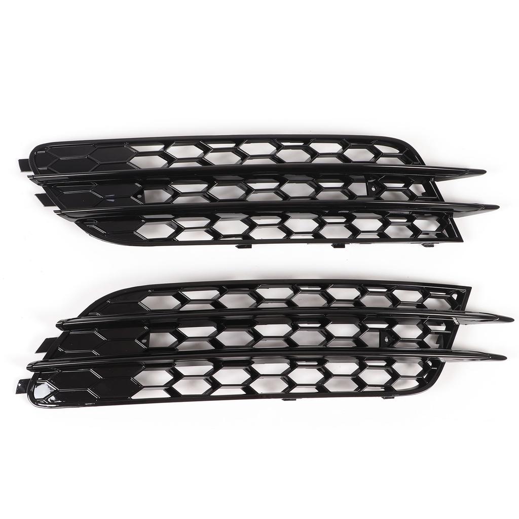 2pcs Front Fog Lamp Grille Left Right for RS6 Style Glossy Black Replacement for A6 C7 2012?2015
