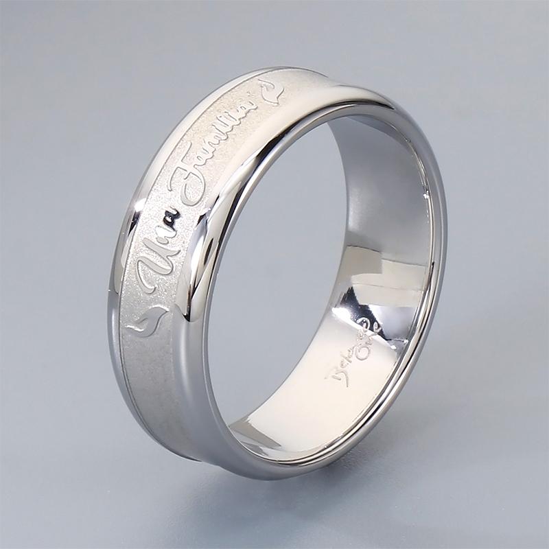 Shiny Gold Color Stainless Steel Ring for Men Women Engraved Band Trendy Jewelry Anniversary Valentine's Day Gift