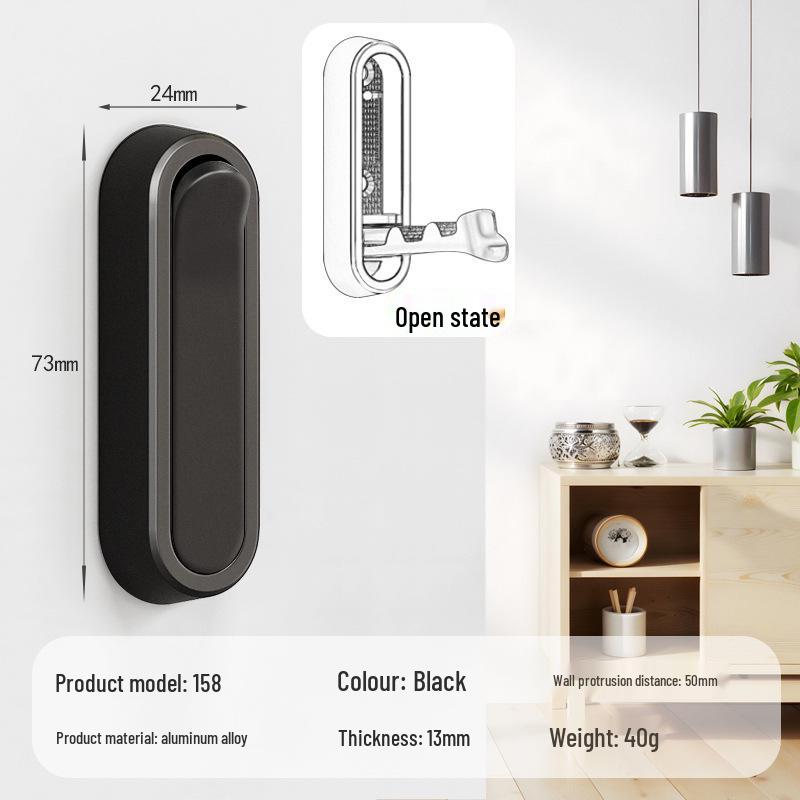 Invisible Wall-Mounted Folding Hook for Coats, Hats, and Clothes – Punch-Free Installation