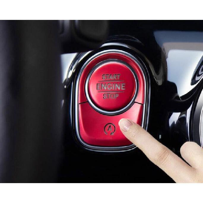 For Benz GLA Aluminum Cover Trim -22 Red Car Inner One-Click Startup Button