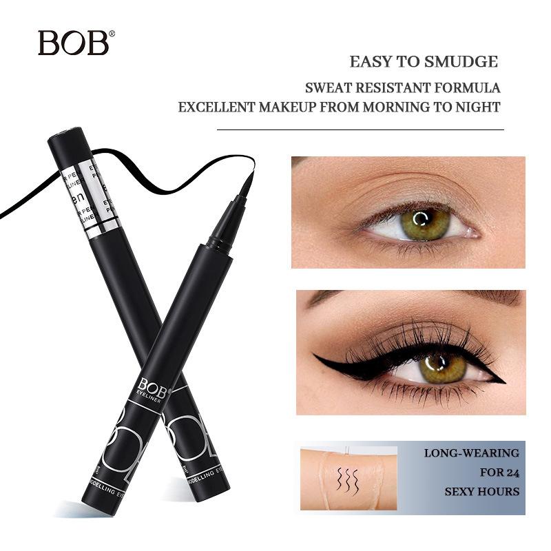 Bob Shape Eyeliner Waterproof And Non-Smudging Long-Lasting Quick-Drying Sponge Head Eyeliner Pen Is Extremely Fine And Does Not Fade.