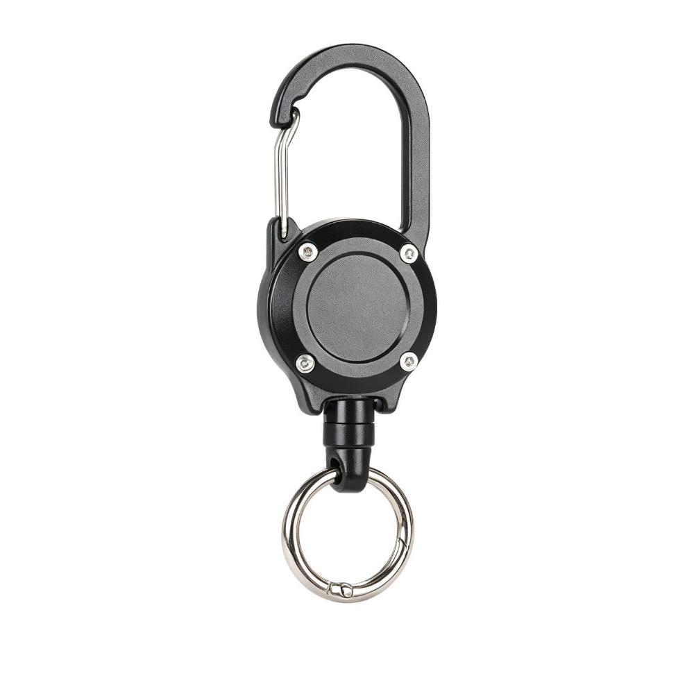 Steel Cable Retractable Keychain Aluminum Zinc Zinc Alloy Retractable Key Holder Camping
