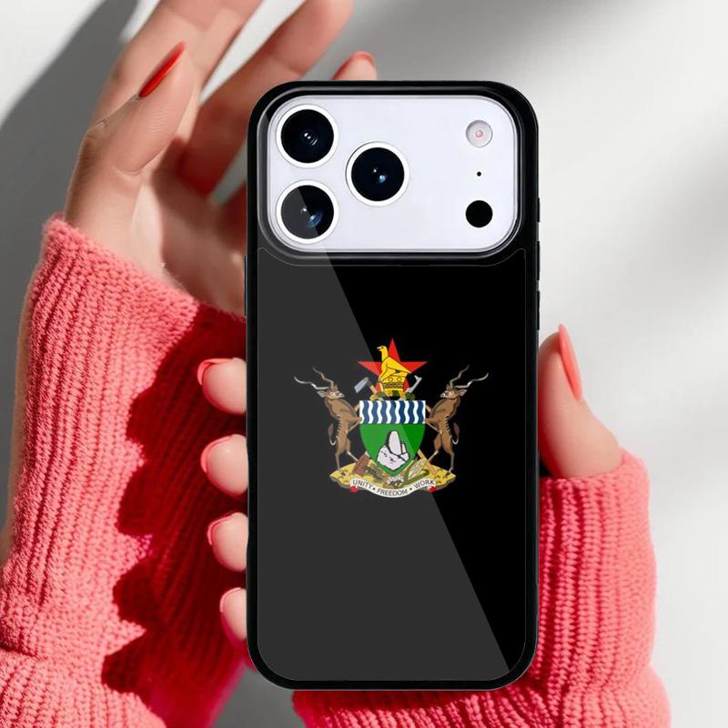 Etui na telefon z flagą Zimbabwe dla iPhone 17 Air 16e 15 14 13 Pro Max Tylna obudowa dla 12 11 Pro Coque