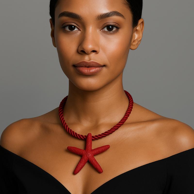 Punk Boho Metal Big Starfish Pendant Rope Chain Summer Necklace For Women Y2K Jewelry Gift