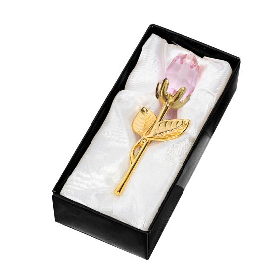 Clear Rose in Gift Box Artistic Flower Sculpture for Valentine's Day Elegant Home Office Decor And Romantic Gift