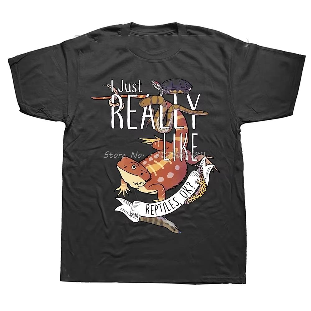 Funny I Just Really Like Bearded Dragon T Shirts Graphic  Streetwear Short Sleeve Birthday Gifts Summer Style T-shirt