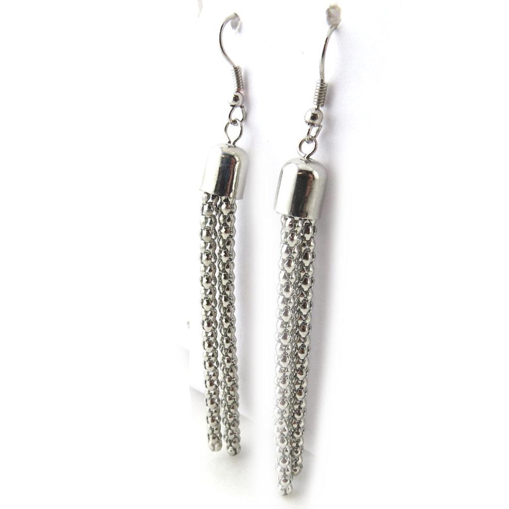 Les Trésors De Lily [N1104] - Silver 'Choreography' Designer Earrings (geometric)