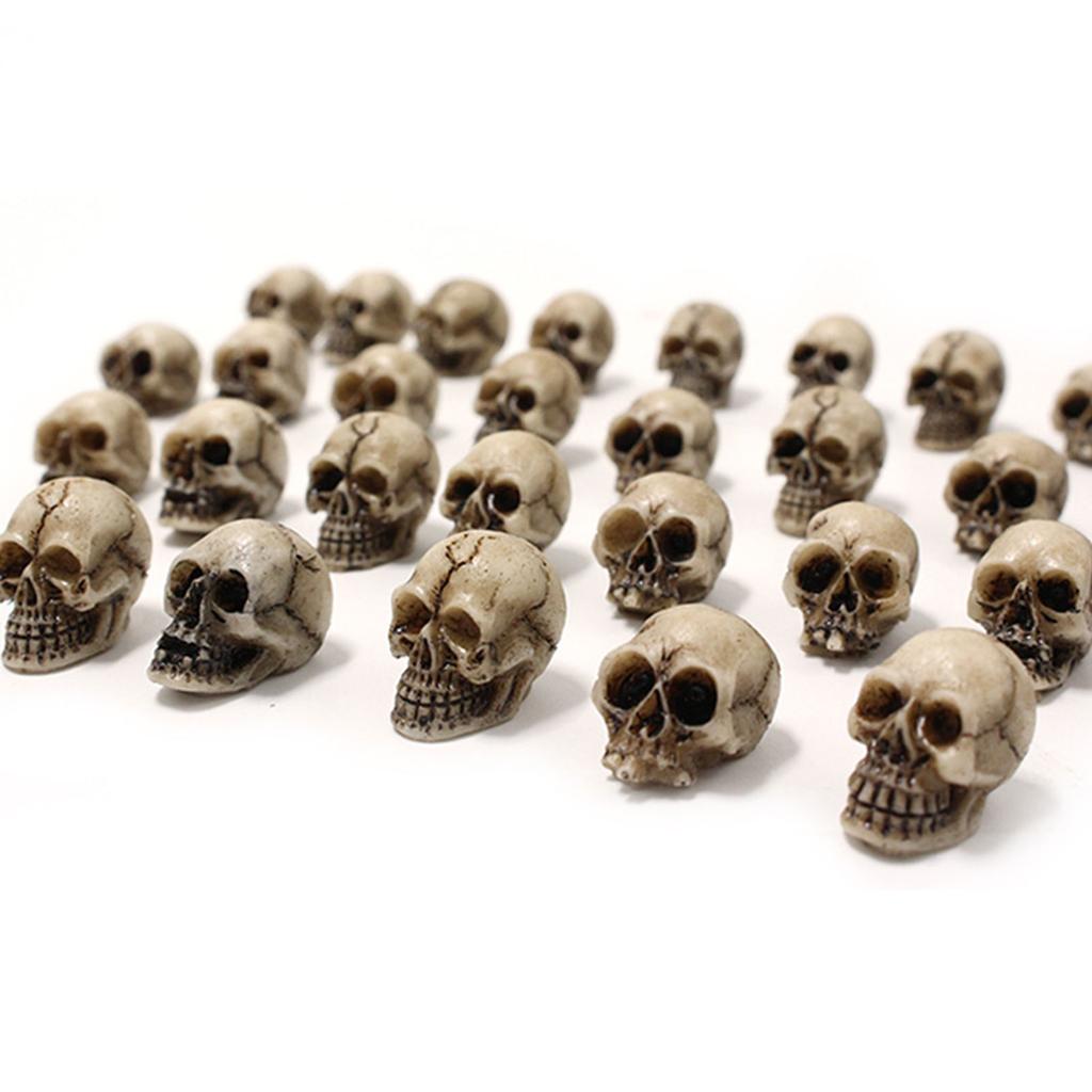 40pcs Resin Skull Mini Skull Figurines for Home Decor and Garden Landscaping Handmade Resin Ornaments
