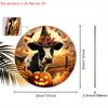 Wooden Halloween Sign with Cow & Pumpkin Pattern - Unique Figurine Ornaments - Ideal for Front Door, Farm, Porch Decor