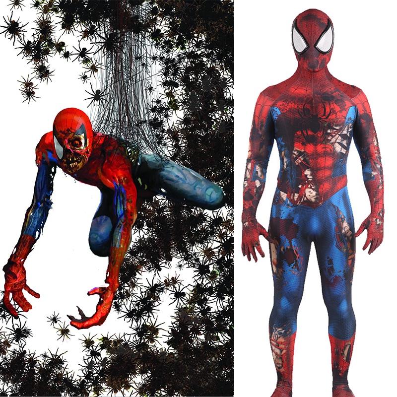 Zombie Spider-man Jumpsuit Perfect Voor Halloween En Cosplay Met Uitstekend Vakmanschap En Elastisch Materiaal.